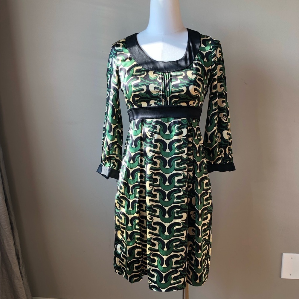 Vintage 60's Diane Von Furstenberg 100% Silk Mod Print Dress 2
